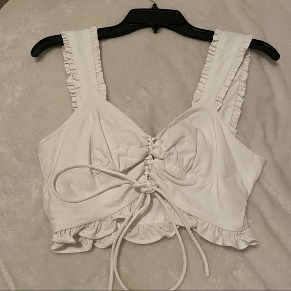 Blue Blush small white ruffle top - Picture 1 of 4